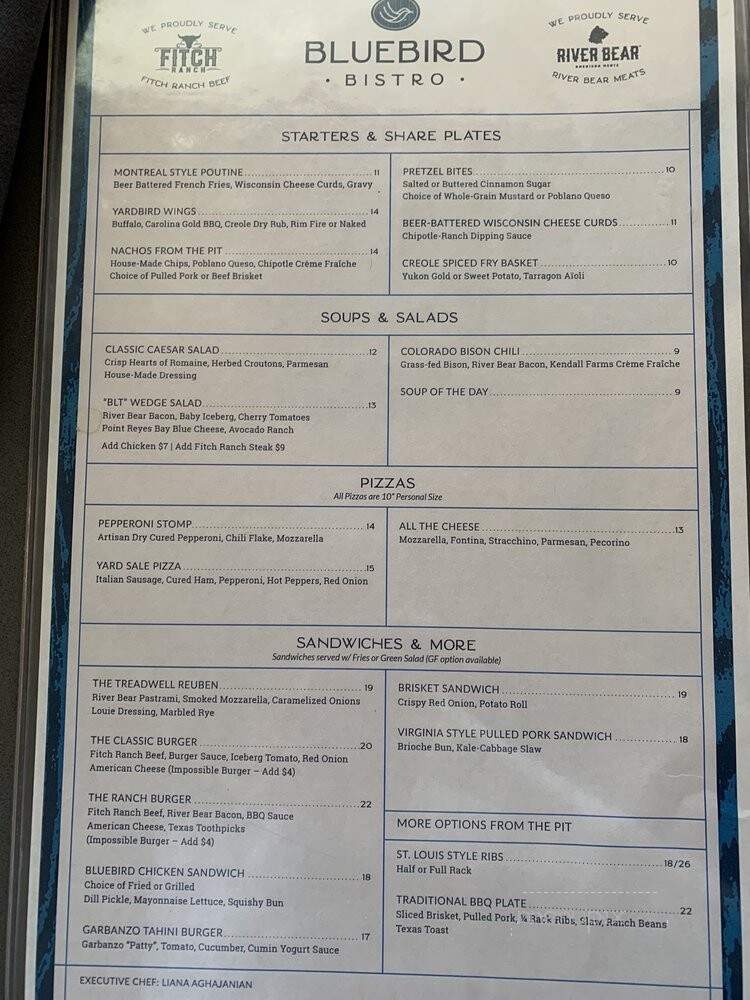 Bluebird Bistro - Granby, CO menu_pic