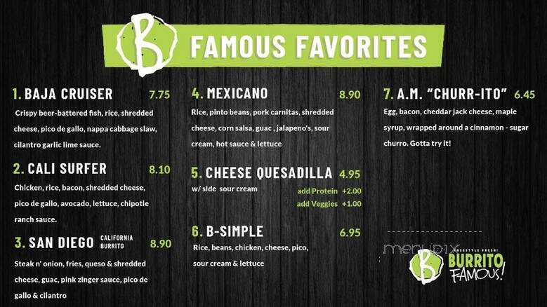 Burrito Famous Midtown - Gainesville, FL menu_pic