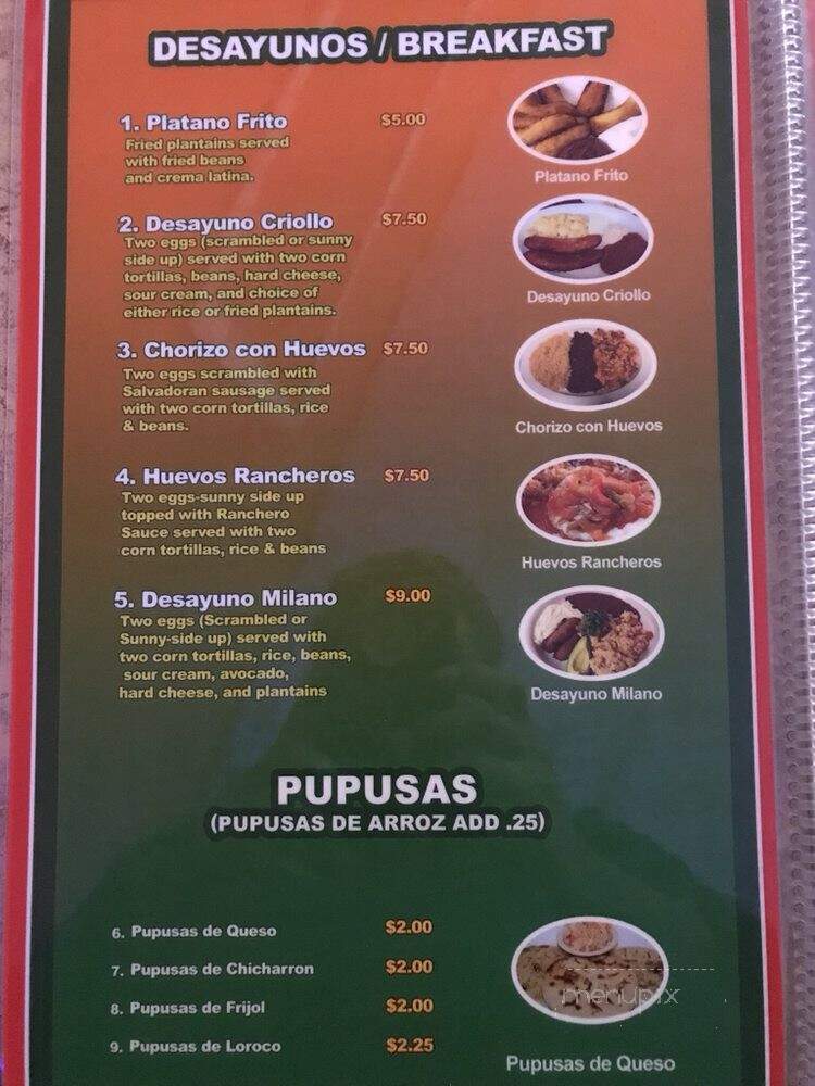 Ceiba Pupuseria & Bar - Manassas, VA menu_pic
