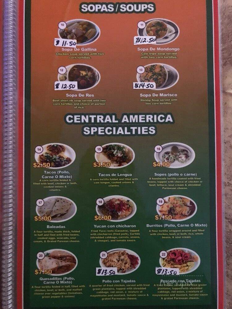 Ceiba Pupuseria & Bar - Manassas, VA menu_pic