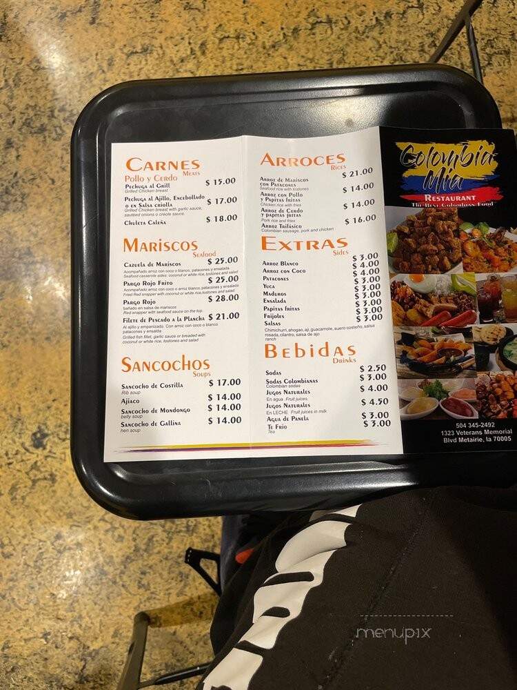 Colombia Mia - Metairie, LA menu_pic