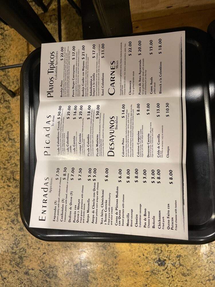 Colombia Mia - Metairie, LA menu_pic
