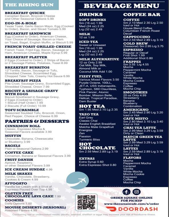 Corsair Cafe - Terre Haute, IN menu_pic