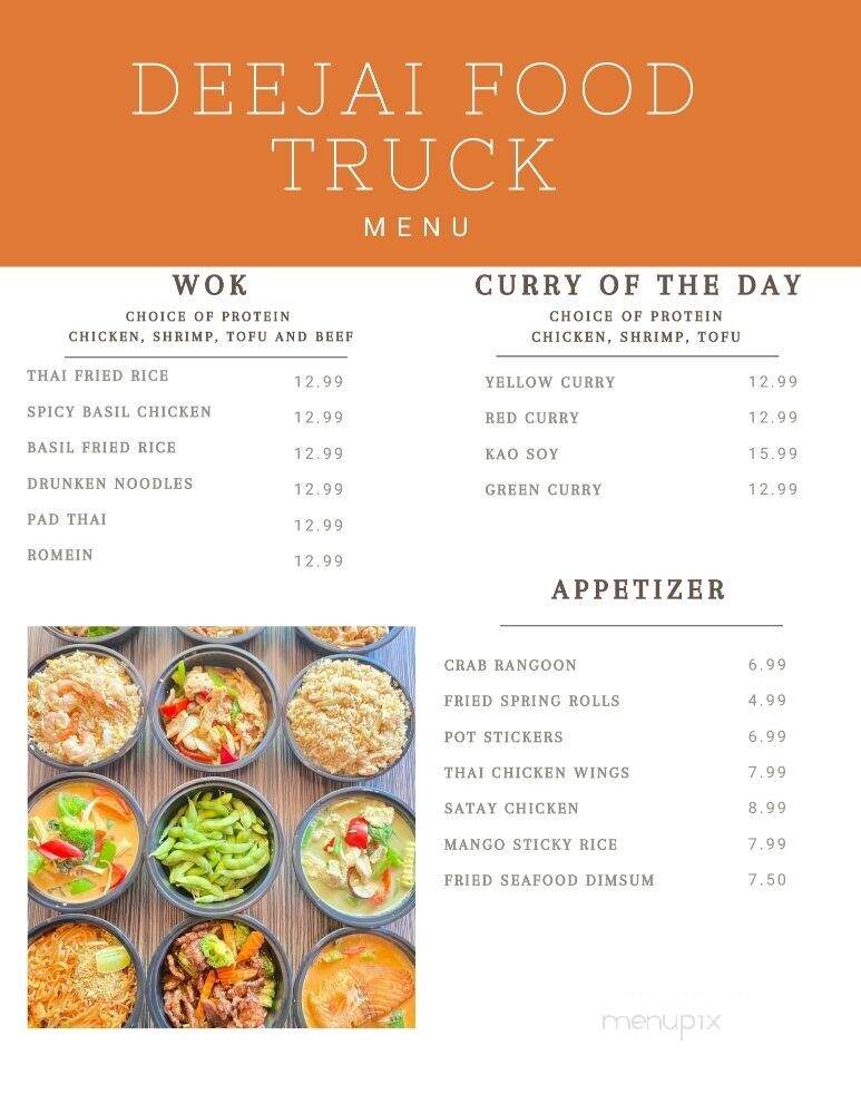 Deejai Food Truck - Charlotte, NC menu_pic
