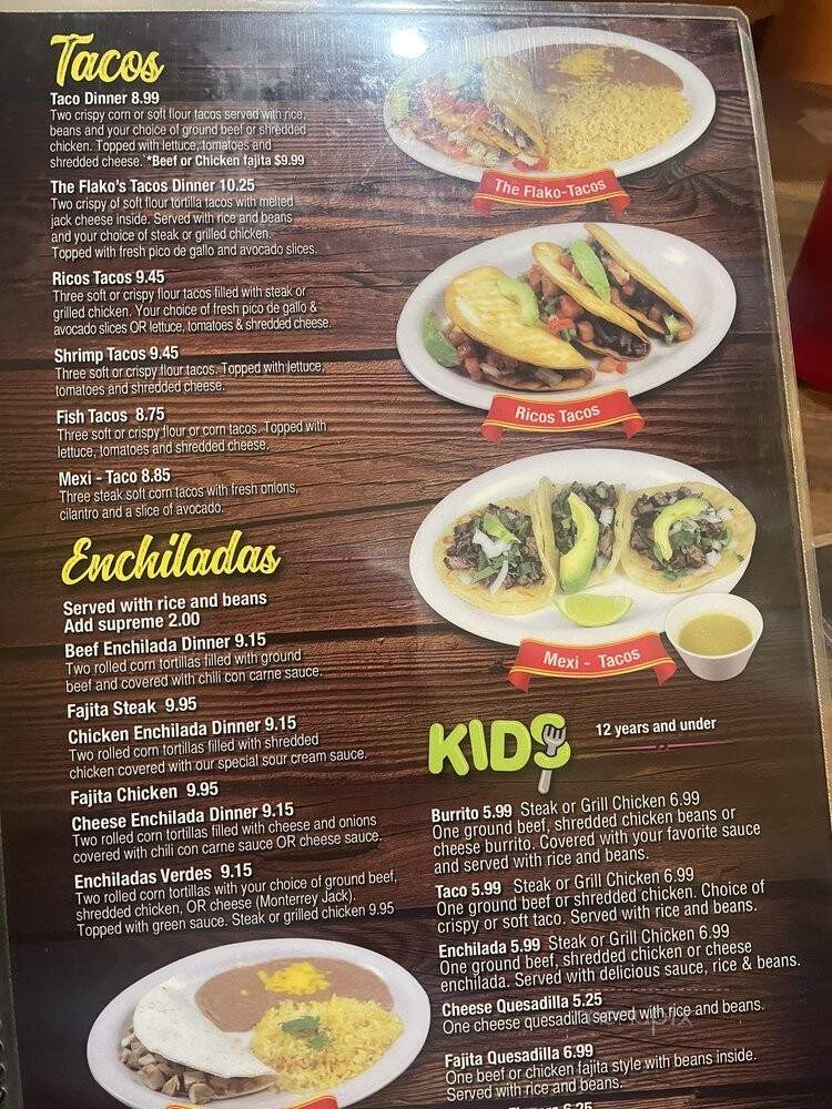 Flako's Mexican Restaurant - Rocky Face, GA menu_pic