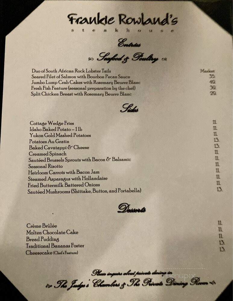 Frankie Rowland's - Salem, VA menu_pic