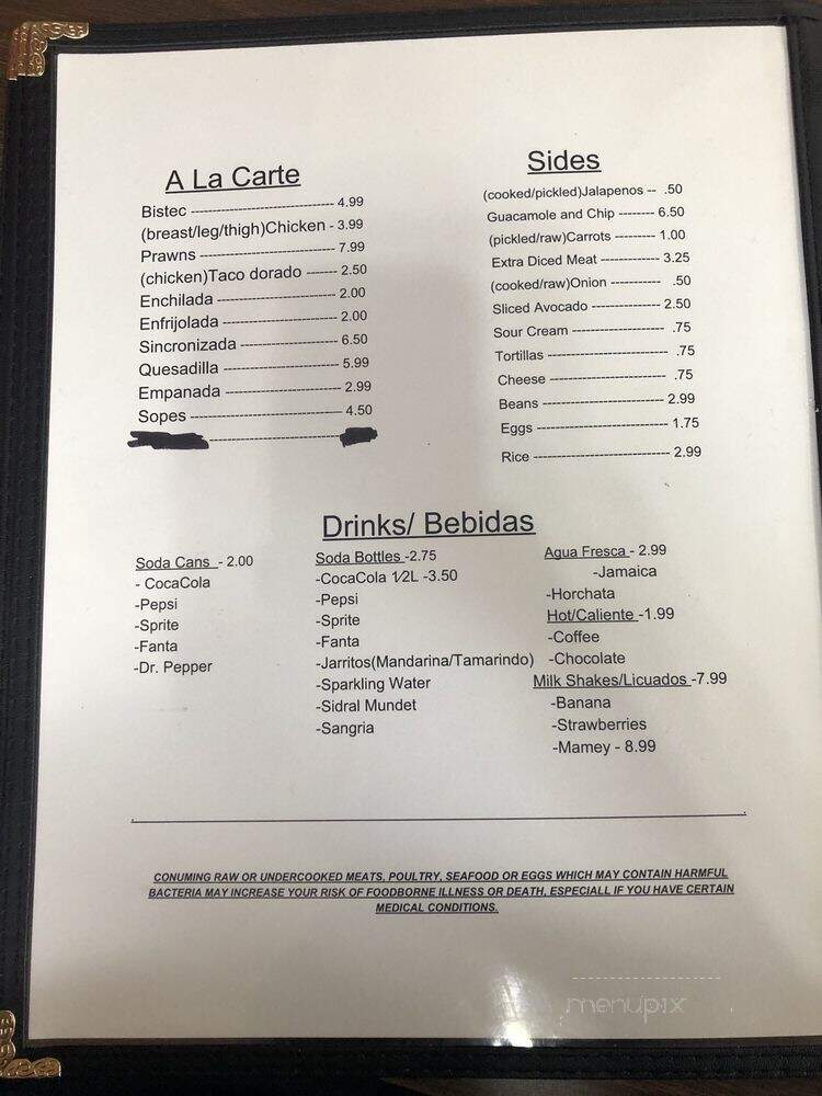 Genesis Mexican Restaurant - Richmond, CA menu_pic