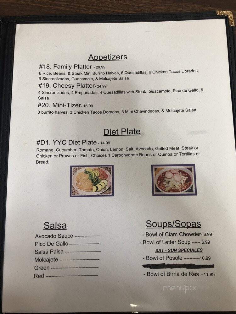Genesis Mexican Restaurant - Richmond, CA menu_pic
