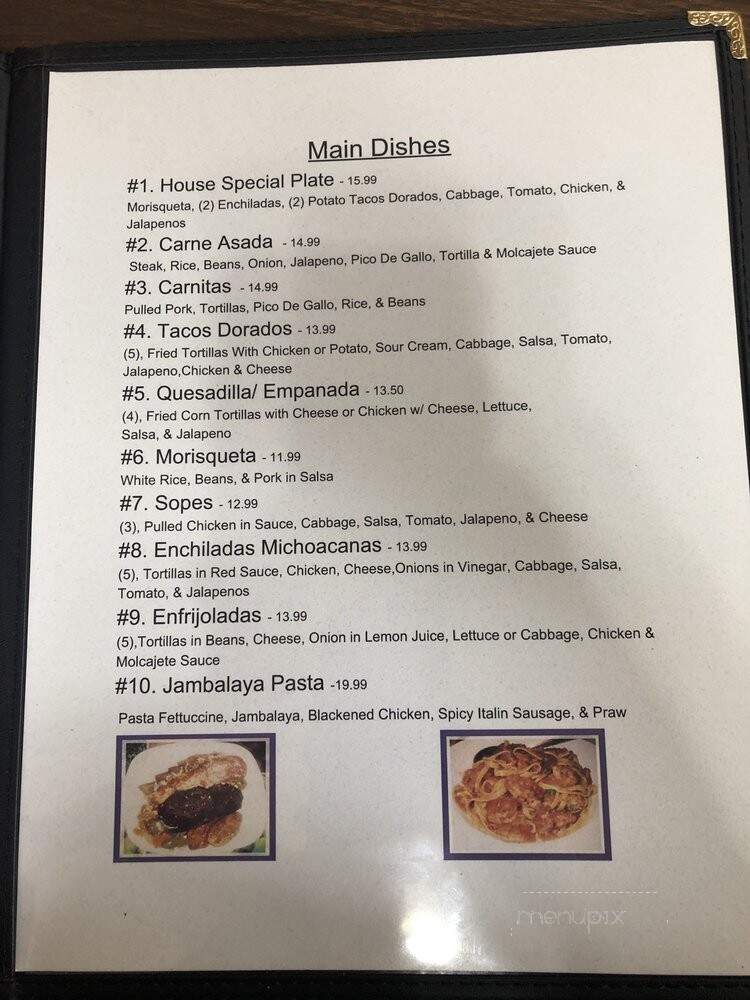 Genesis Mexican Restaurant - Richmond, CA menu_pic