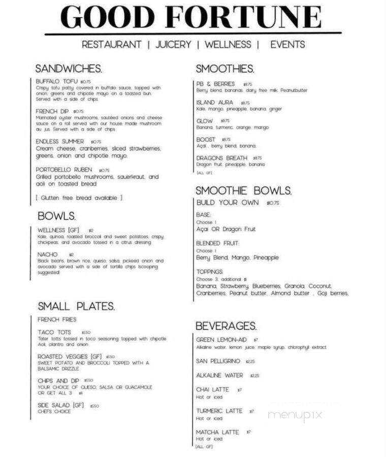 Good Fortune Juicery & Kitchen - Bradenton, FL menu_pic