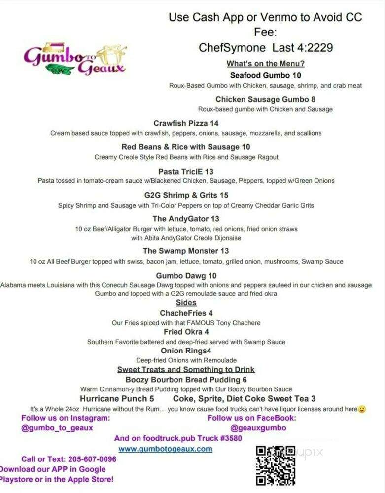 Gumbo To Geaux - Birmingham, AL menu_pic