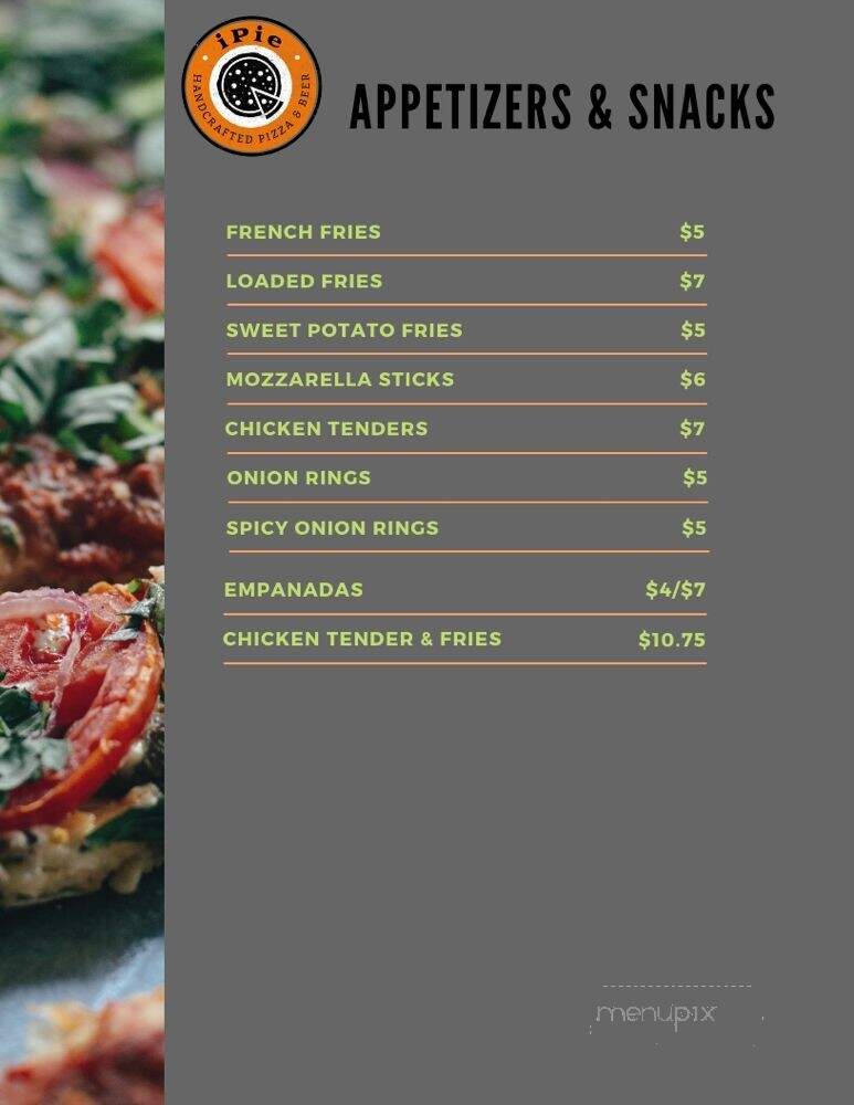 Ipie Handcrafted Pizza & Beer - Daytona Beach, FL menu_pic