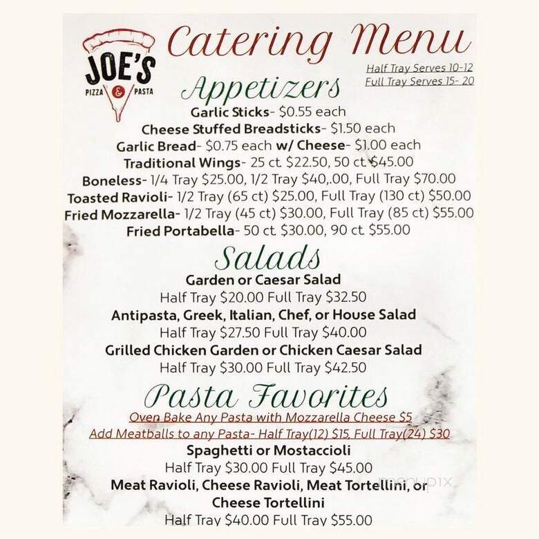 Joe's Pizza of Chester - Chester, IL menu_pic
