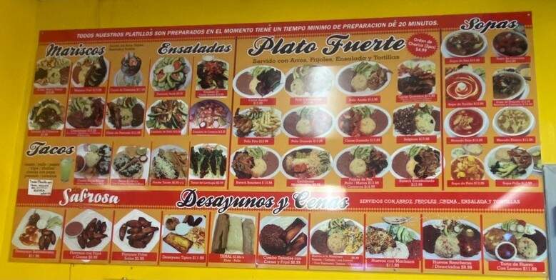 La Sabrosa 2 - Los Angeles, CA menu_pic