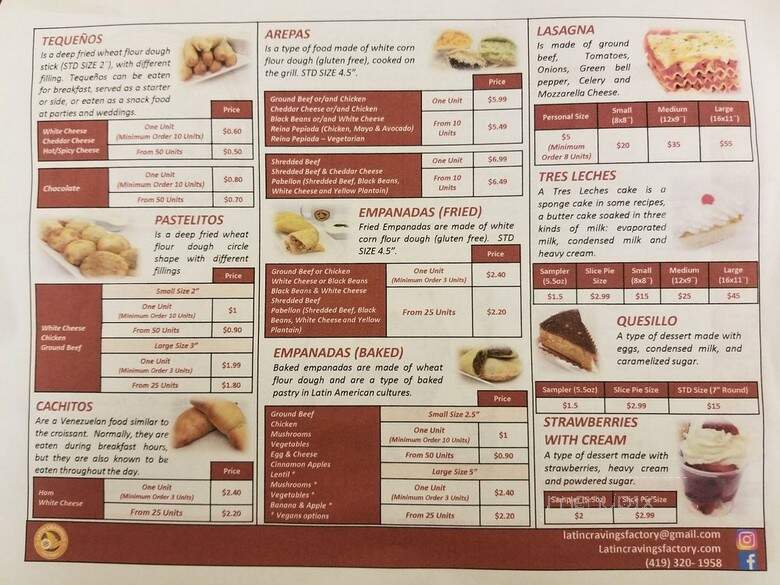Latin Cravings Factory - Toledo, OH menu_pic