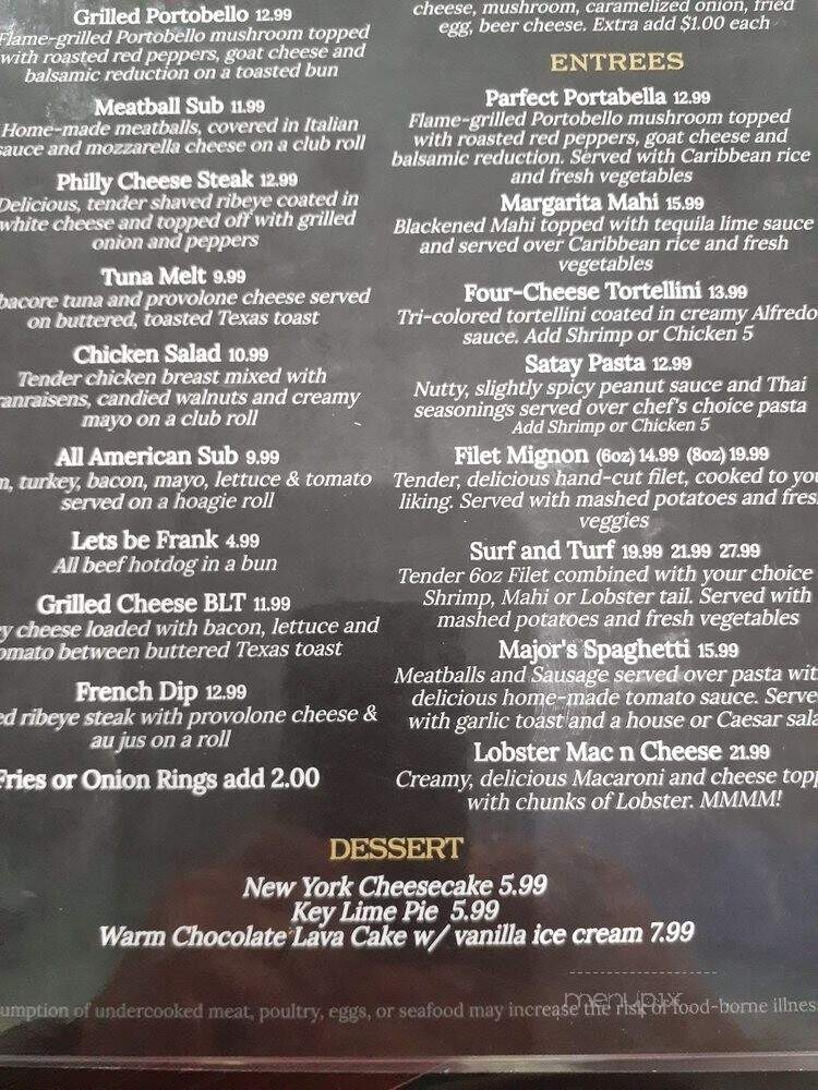 Majors Golf Club Signatures Grill - Palm Bay, FL menu_pic