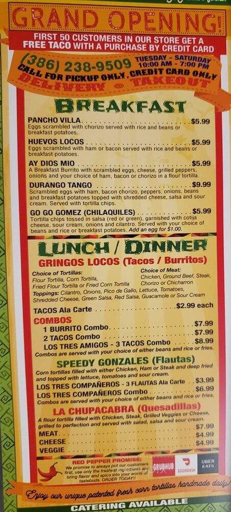 MexiGo Mexican Grille - Port Orange, FL menu_pic