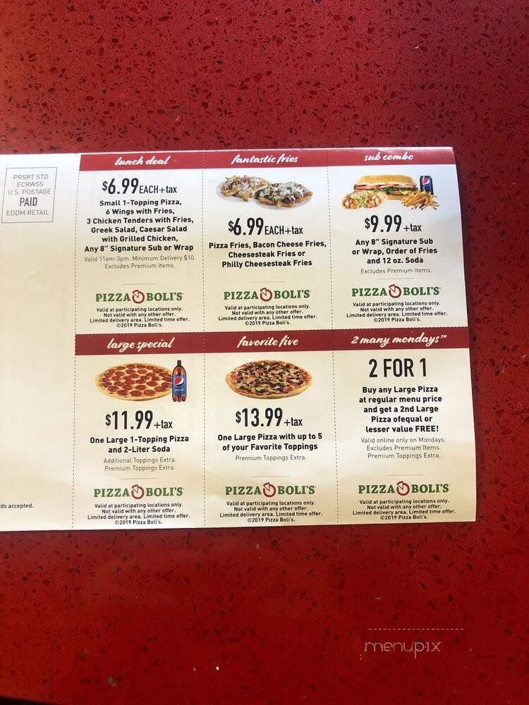 Pizza Boli's - Lanham, MD menu_pic