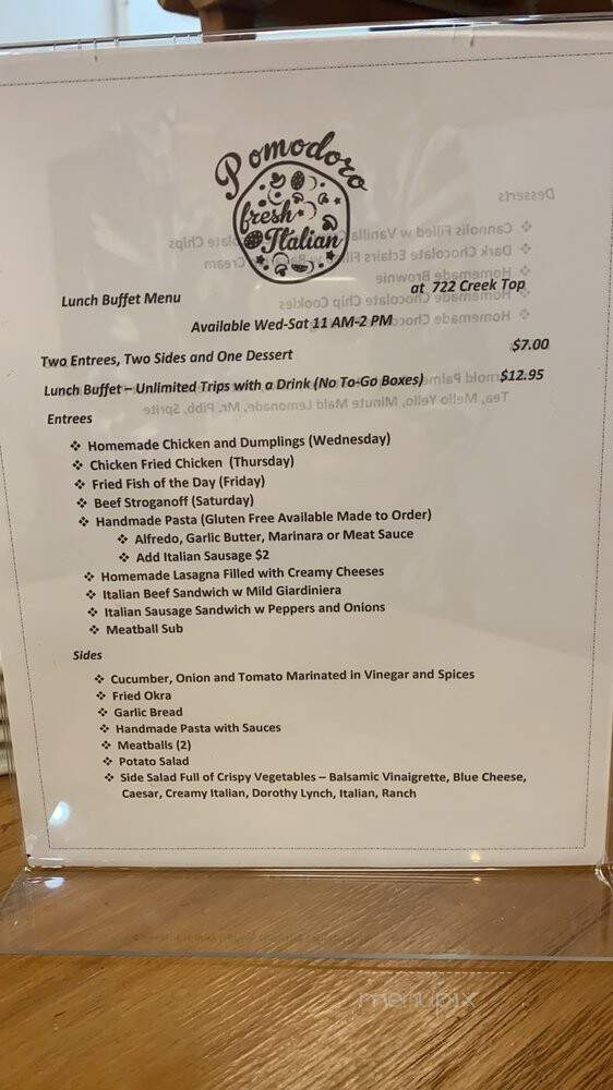 Pomodoro Fresh Italian Restaurant and Food Truck - Council Bluffs, IA menu_pic