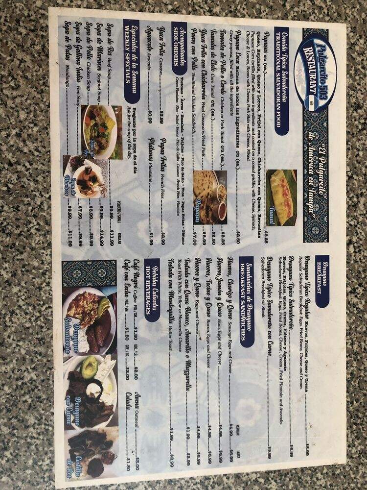 Pulgarcito 503 - Tampa, FL menu_pic