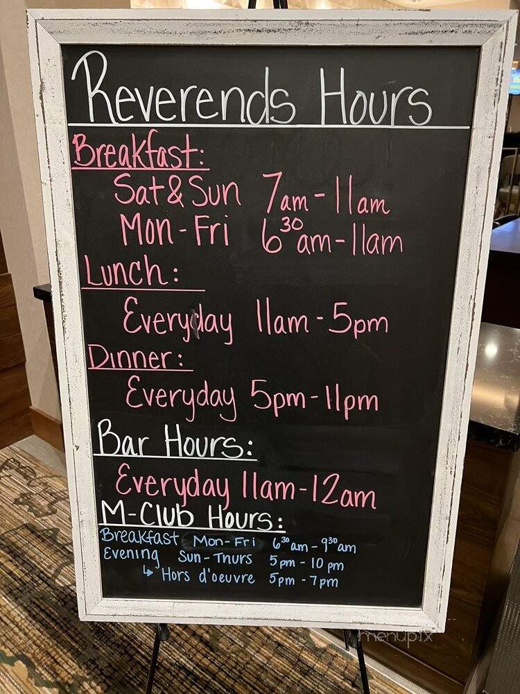 Reverend's Bar & Kitchen - Windsor, CT menu_pic