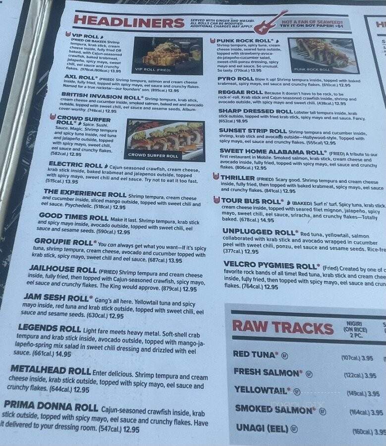 Rock N Roll Sushi - Mobile, AL menu_pic