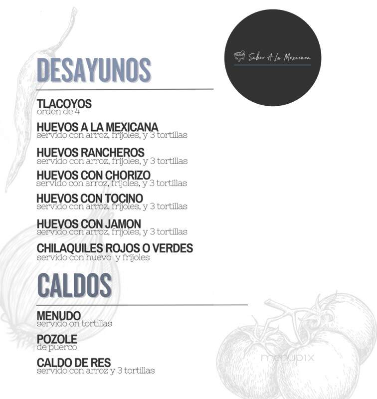 Sabor A La Mexicana - Los Angeles, CA menu_pic