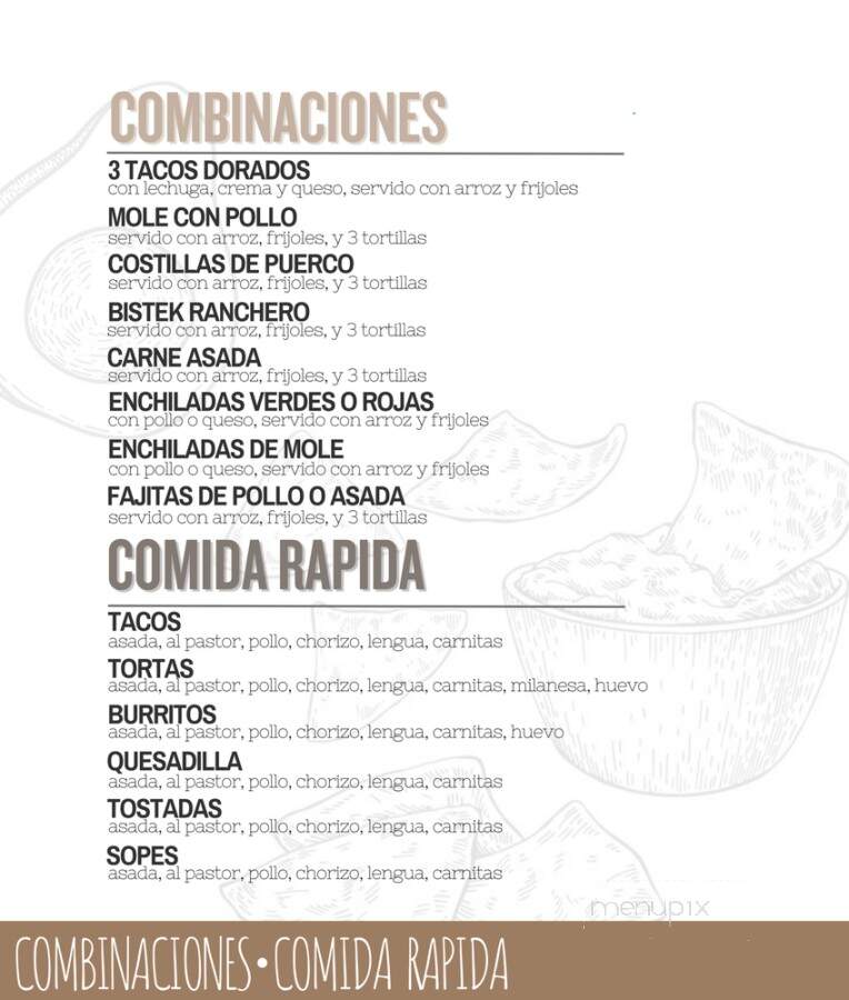 Sabor A La Mexicana - Los Angeles, CA menu_pic