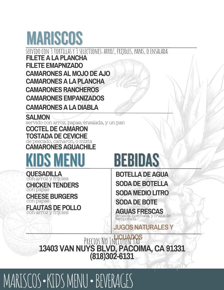 Sabor A La Mexicana - Los Angeles, CA menu_pic
