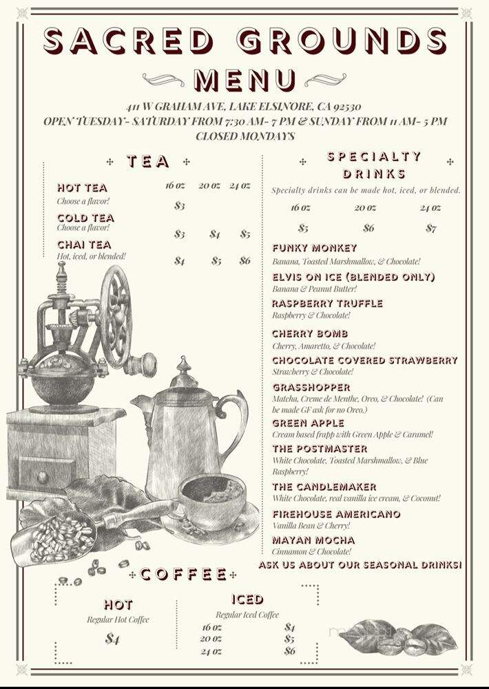Sacred Grounds Coffeehouse - Lake Elsinore, CA