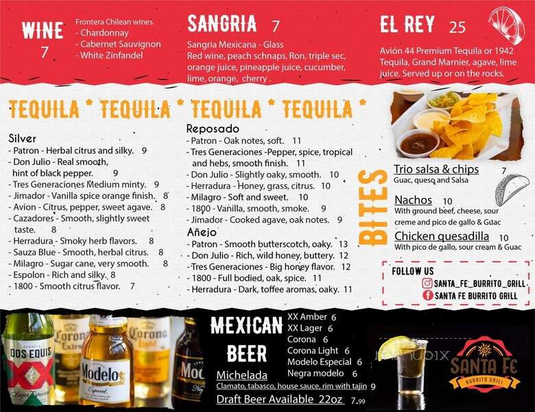 Santa Fe Burrito - Melrose, MA menu_pic