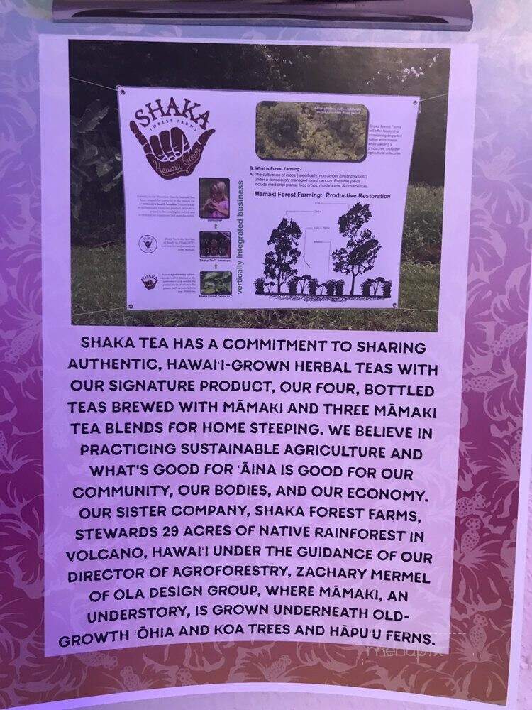 Shaka Tea - Hilo, HI menu_pic