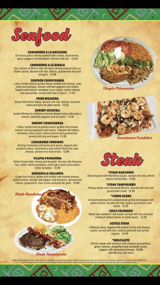 Azteca Mexican - Park City, KS menu_pic