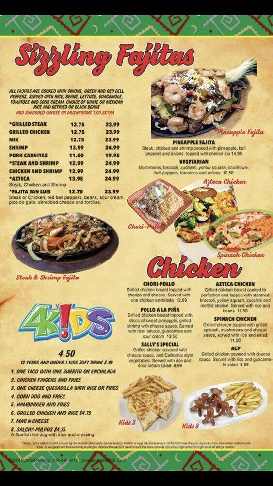 Azteca Mexican - Park City, KS menu_pic