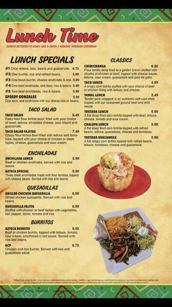 Azteca Mexican - Park City, KS menu_pic