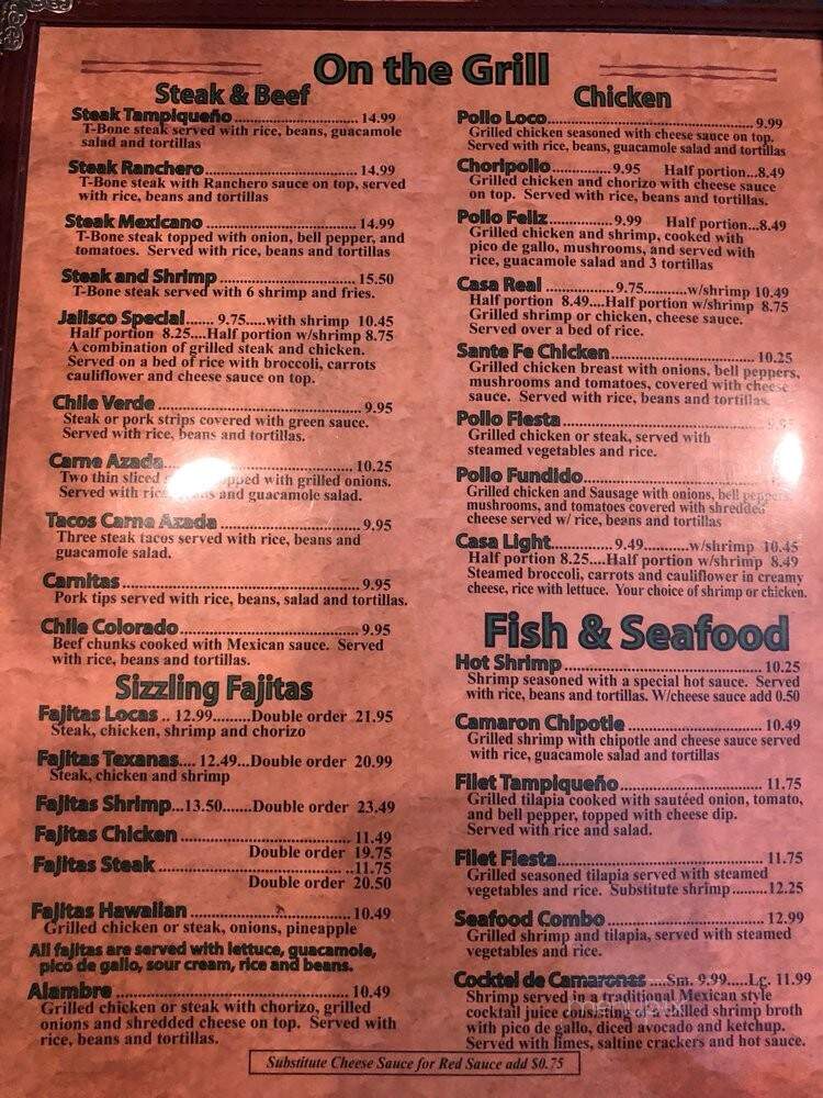 Casa Mexicana - Livingston, TN menu_pic