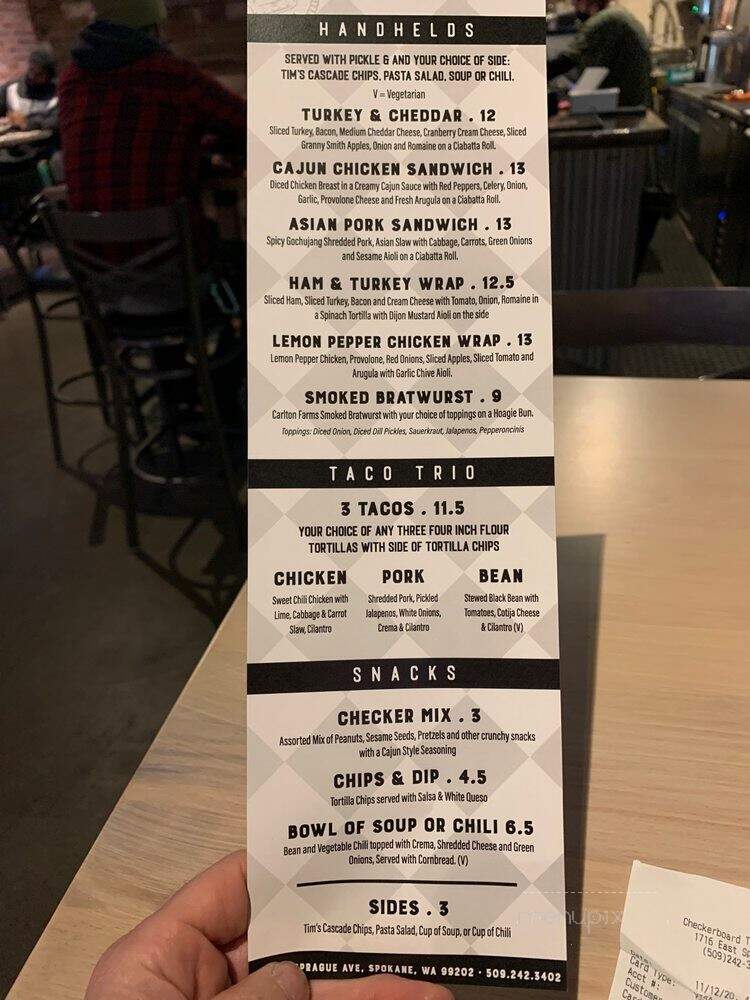 Checkerboard Tap Room - Spokane, WA menu_pic