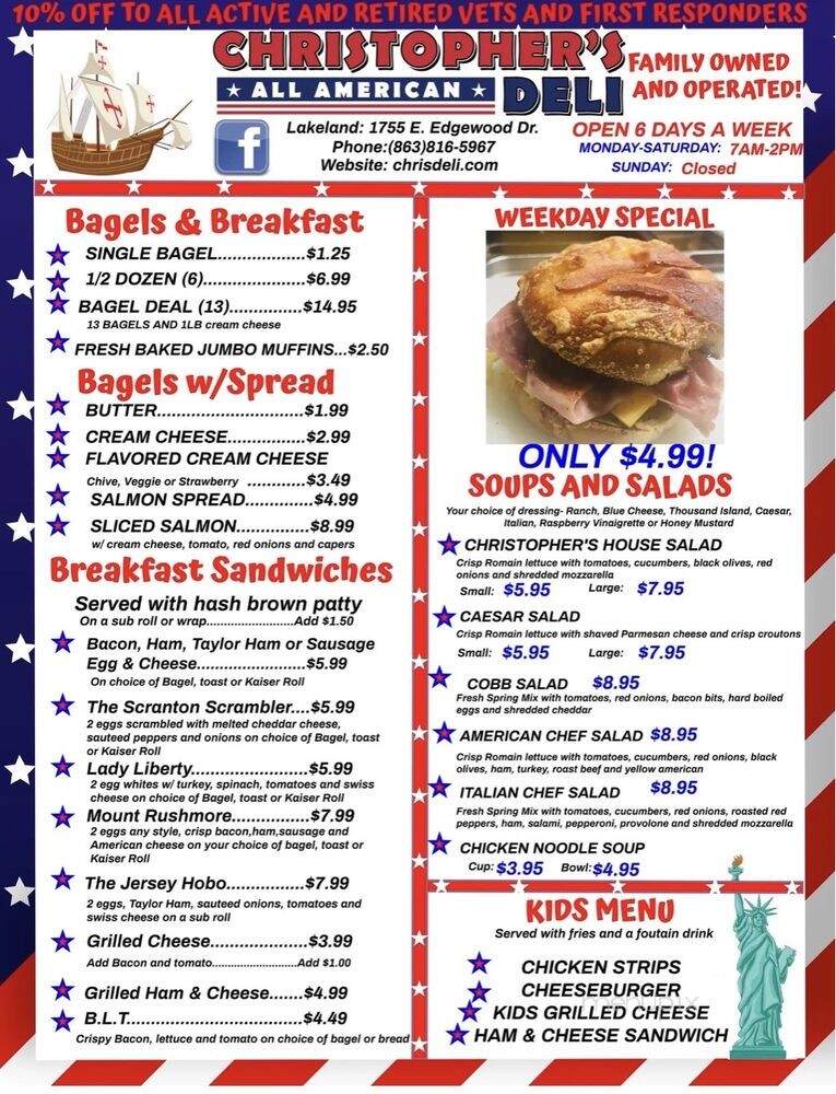 Christopher's All American Deli - Lakeland, FL menu_pic