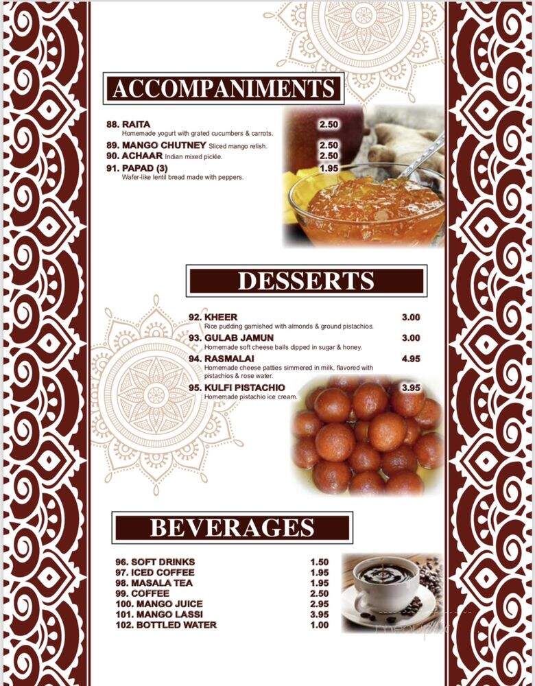 Curry Leaf Indian Cuisine 2 - Clementon, NJ menu_pic