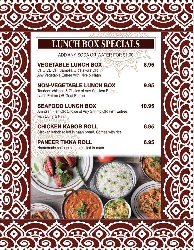 Curry Leaf Indian Cuisine 2 - Clementon, NJ menu_pic