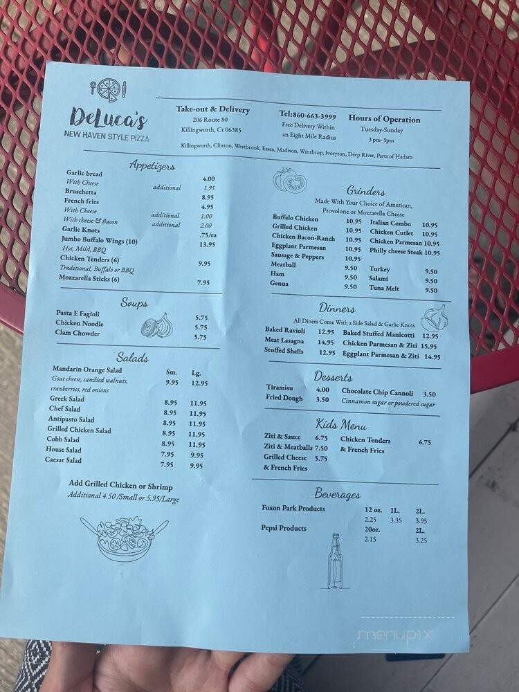 DeLuca's Pizzeria - Killingworth, CT menu_pic