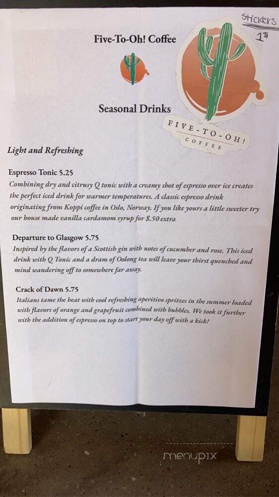 Five To Oh! Coffee - Tucson, AZ menu_pic