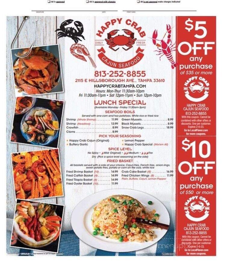 Happy Crab - Tampa, FL menu_pic