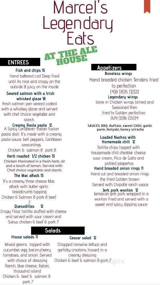 Irish Ale House - Springfield, MA menu_pic