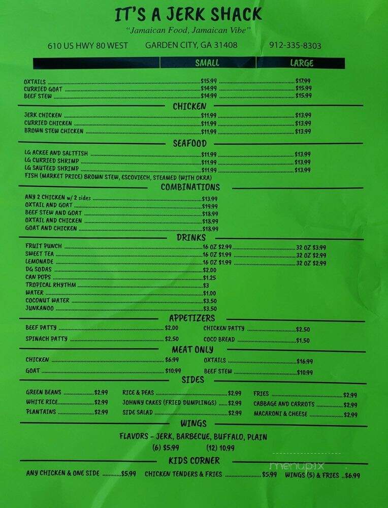 IT's a Jerk Shack - Savannah, GA menu_pic