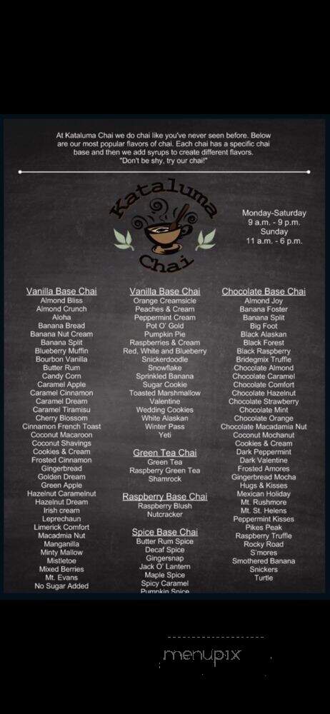 Kataluma Chai - Broomfield, CO menu_pic