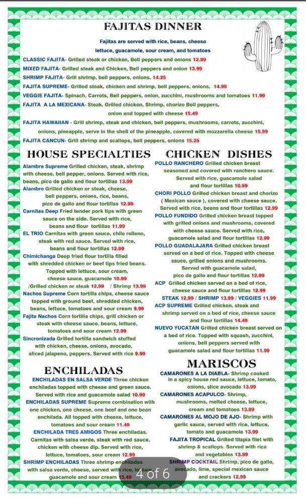 Little Mexico - Beaufort, NC menu_pic