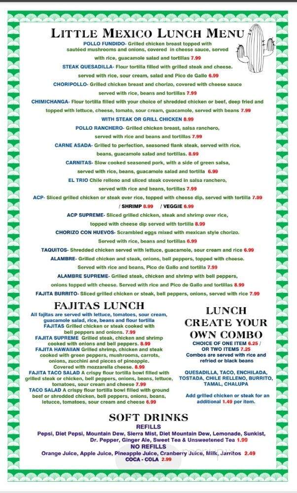 Little Mexico - Beaufort, NC menu_pic
