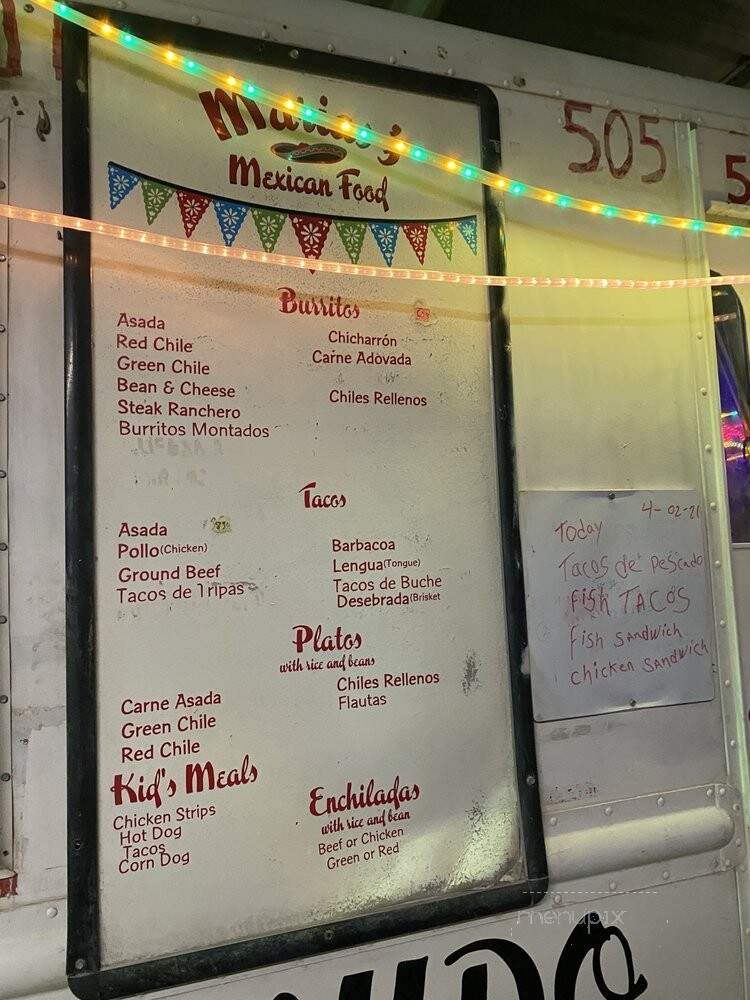 Maria's Mexican Food - Carlsbad, NM menu_pic