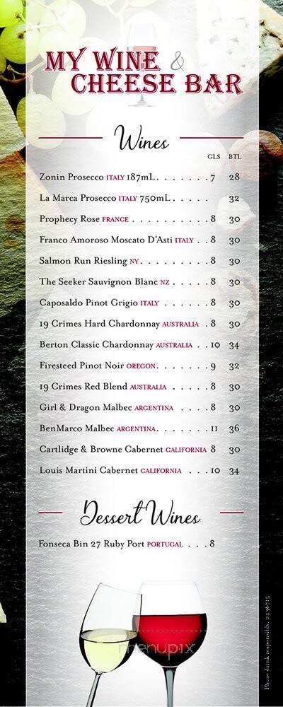 My Wine and Cheese Bar - Rochester, NY menu_pic